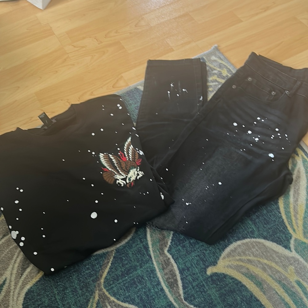 Denim Jean set skinny 31 w/shirt